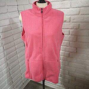 Cotton Ginny Ladies Size Small Plus (1X US Sizing) Pink Full Zip Fleece Vest